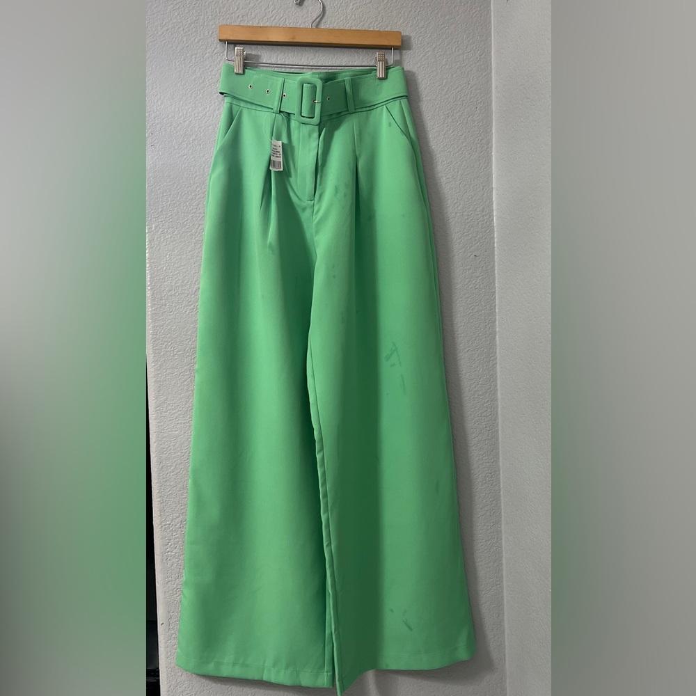 Wide Leg Green Pants